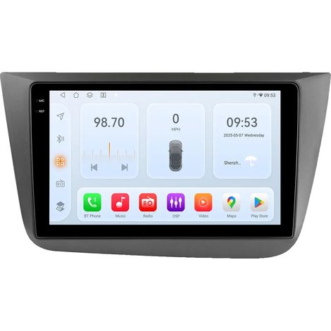 Reproductor multimedia para coche, sistema de navegación, integración con smartphone, compatible con Seat Altea 2004-2015 / Toledo 2004-2009, 9-QS4 (1/2)