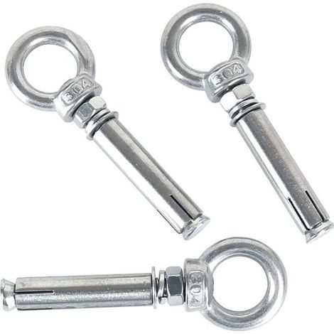 10-Pack Boulons à Expansion M8 x 70mm Manchon en Acier Boulon à œil 304 Inoxydable Expansion du Béton Ancrage Vis à Oeil Chevilles Boulons (1/4)