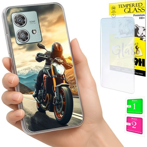 Funda para Motorola Edge 40 Neo con cubierta trasera y cristal 9H. (1/5)