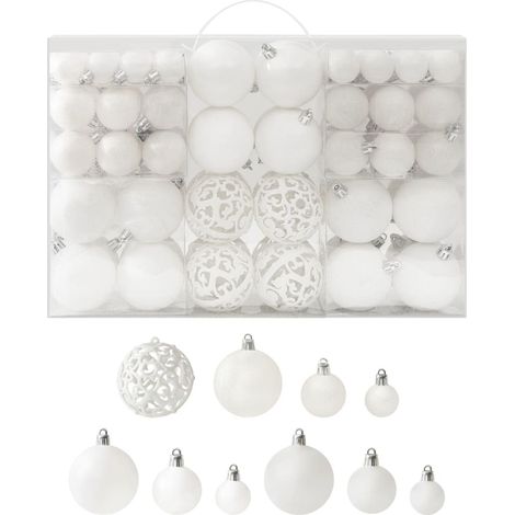 100 Boules de Noël Blanc pour décorer votre sapin (1/5)