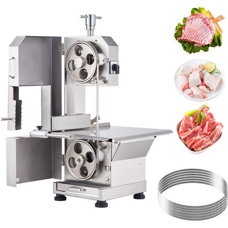 Mophorn Sierra de cinta eléctrica comercial para carne, 2200 W, máquina para cortar huesos de acero inoxidable, resistente, para carnicerías y procesamiento de carne