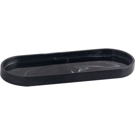 Plateau ovale pour salle de bain, plateau antidérapant pour réservoir de toilettes, plat de rangement en résine pour savons et bougies (1/5)