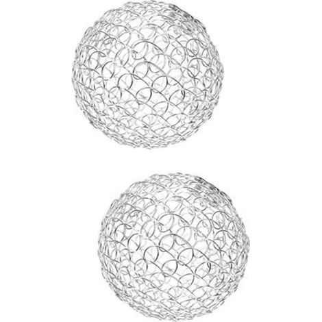 CSPARKV 10x10cm 2 Pièces Abat-jour En Fer Forgé Abat-jour De Table De Chevet Abat-jour Lustre Abat-jour Boule Couvercle De Lampe Globe De Fer Accessoires De Lampe De Bureau Applique Sphérique (1/5)