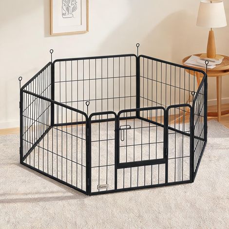 Barrière pour chien coloris gris en acier 160 x 80 x 60 cm (1/5)