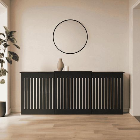 Loxley Ext Radiator Cover MDF Wooden Home Decorative Modern Design Black (1/5)