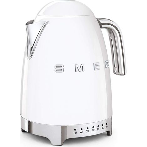 Hervidor eléctrico inalámbrico Smeg KLF04WHEU blanco 1,7 L 2400 W 7 temperaturas LED 360°