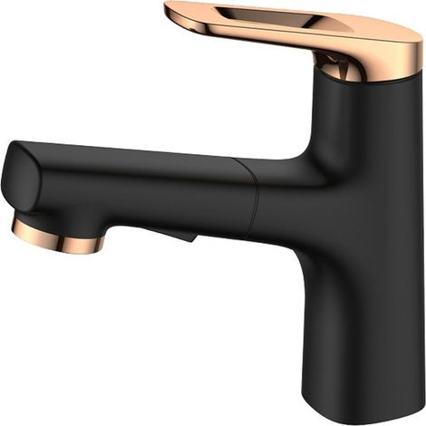 Robinet Salle De Bain Avec Douchette Extractible Et Deux Modes D’éCoulement D'Eau, Robinet Mitigeur Lavabo, Pour Salle Bain Lavabo Ou Lavabo, Chaude Et Froide RéGlable Mitigeur Lavabo (1/5)