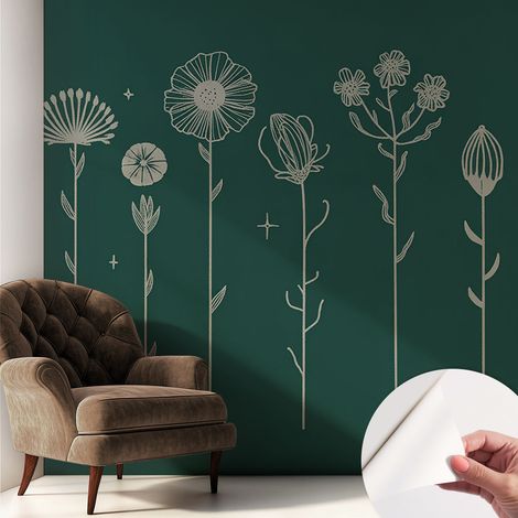 Fotomurale adesivo stickers - murali decorativo - soggiorno moderno - effetto realistico - Fiori delicati 250x250 cm (1/5)