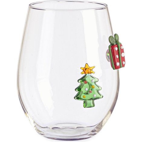 2x Decorazione natalizia in vetro con box regalo, "Lavish" Trasparente h12 (1/2)