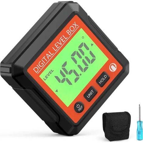 Drei-in-Eins-Magnetneigungsmesser mit vierteiligem LCD-Display zur Winkel- und Niveaumessung (1/5)