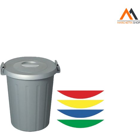 BIDONE IMMONDIZIA Lt. 25 grigio - manici personaliz.