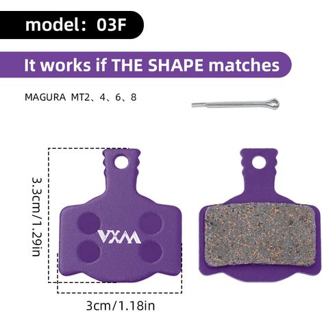 03F Plaquettes de frein pour vélo, plaquettes de frein semi-métalliques pour vélo électrique, plaquettes de friction (1/5)
