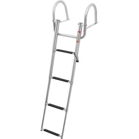 Echelle De Bain Échelle Piscine Pliable pour Bateau, Bateau en Acier Inoxydable Pont Yacht avec Marches Antidérapantes, Natation Main Courante Et Pédale Large 4 Charge 300Kg (1/5)