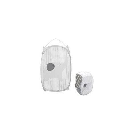 Panier à linge pliable pop-up en maille, éléphant gris, portable – (1/5)