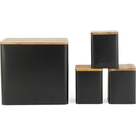 Juego de 4 piezas de panera y recipiente Salter BW129001EU7 Toronto - Negro (1/3)
