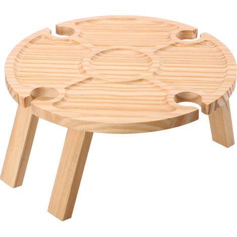 Tragbarer, klappbarer Weintisch aus Holz für den Außenbereich, Weintisch für Weingläser, Strand-Weintisch (1/5)