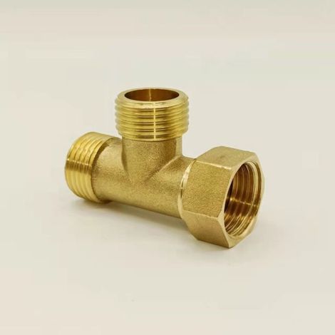 Raccord Té Laiton - Filetage Mâle Mâle Femelle - Pour Réseau Sanitaire Chauffage - 1/2 Pouces (1/3)