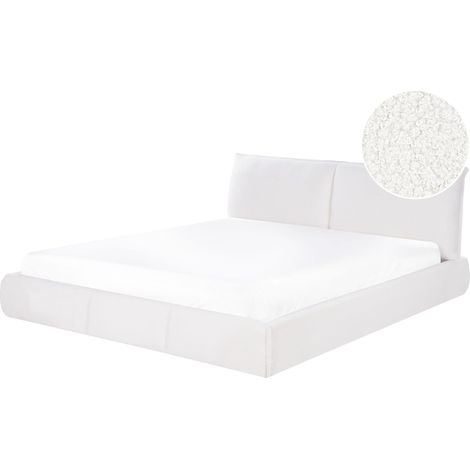 Bed Boucle VINAY 180 x 200 cm (EU Super King) White