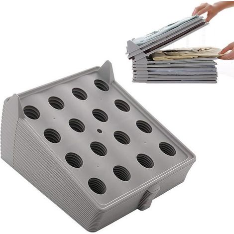 Kleiderschrank-Organizer, 12-teiliges Aufbewahrungsset für Kleidung und Hemden, Grau (1/4)