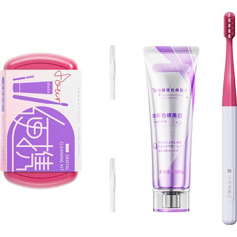 Kit de Voyage Orthodontique – Brosse à Dents Pliante pour Appareil Dentaire avec Dentifrice et Cure-dent Ortho Mini Brosse à Dents de Voyage Compacte pour Adultes et Enfants Rouge) (1/5)