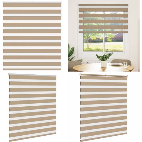 vidaXL Zebrarollo Sandbraun 130x100 cm Stoffbreite 125,9 cm Polyester (1/5)