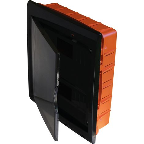 Tableau d'encastrement 24 modules avec cadre noir et porte fumée 315x365x80mm IP40 FAEG - FG14724