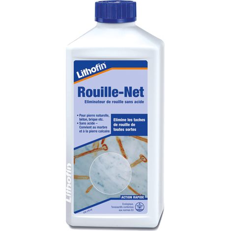 Détachant anti rouille Lithofin Rouille-Net 500 ml – Élimine taches sur pierres naturelles et artificielles – Usage professionnel