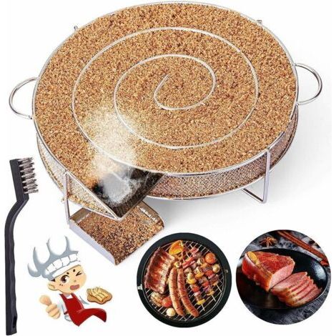 Choyclit – Générateur de fumée froide pour fumoir – Acier inoxydable 25 x 18 x 4 cm – Combustion lente sans flamme – Brosse de nettoyage incluse (1/4)