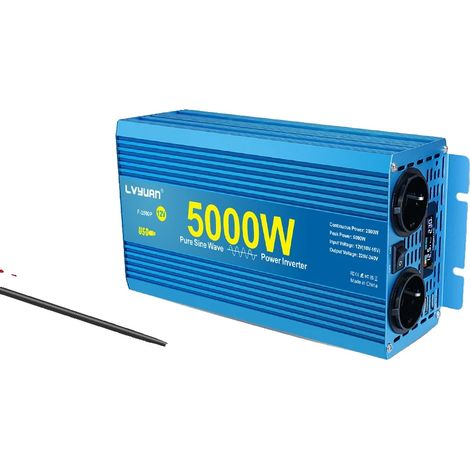 Onduleur à onde sinusoïdale pure, écran LCD, tension d'entrée polyvalente, 12V 5000W 2EU (1/2)
