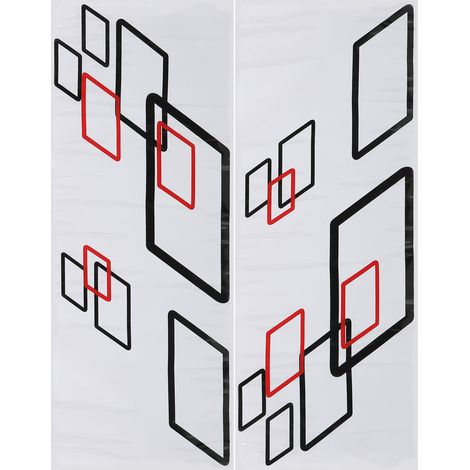 Autocollant latéral de carrosserie 100 x 38 cm en PVC, style sportif, à poser soi-même, pour voitures, camions, voitures de course, accessoires, noir et rouge. (1/5)