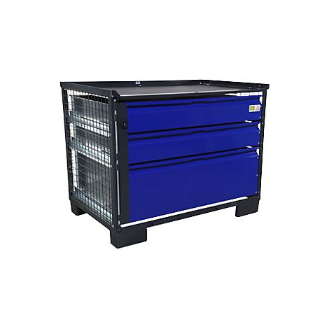 Caja de rejilla LCB con 3 cajones bajo llave de chapa (1/5)