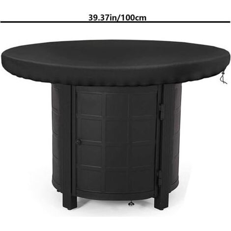 Housse Brasero Rond,100CM Housse de Protection pour Plaque de Feu,étanche à l'eau et à la Poussière Tissu Oxford 420D Résistance Aux UV Housse de Protection Barbecue (Noir)