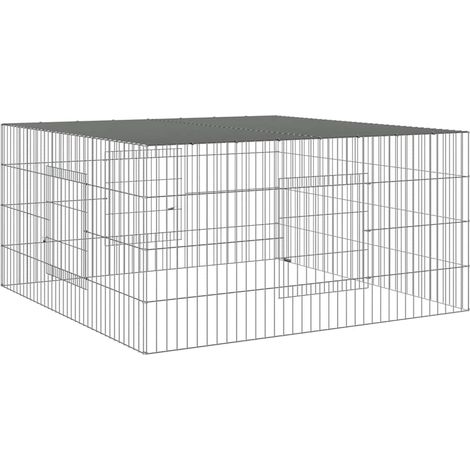 Jaula para conejos hierro galvanizado 110x110x55 cm vidaXL