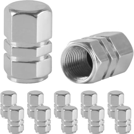 12 Bouchon Valve Pneu Voiture de Pneu en Aluminium pour Voiture, Moto, Vélo, SUV et Camion, Bouchon de Valve Voiture Universels, Résistants à la Corrosion, Design Moderne et Installation Facile (1/5)