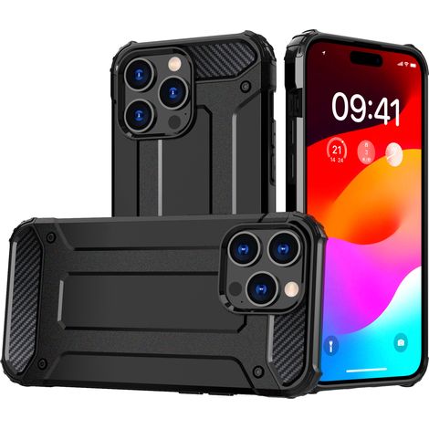 iPhone 15 Plus Hybrid-Schutzhülle – Schwarz (1/5)