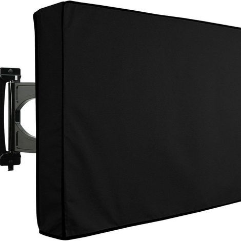 Schwarze Schutzhülle für Outdoor-TVs (30-32 Zoll, 23, 33 und 5 Zoll), staubdichte Abdeckung für Hängemöbel, wasserdichte TV-Abdeckung aus Oxford-Gewebe (1/5)