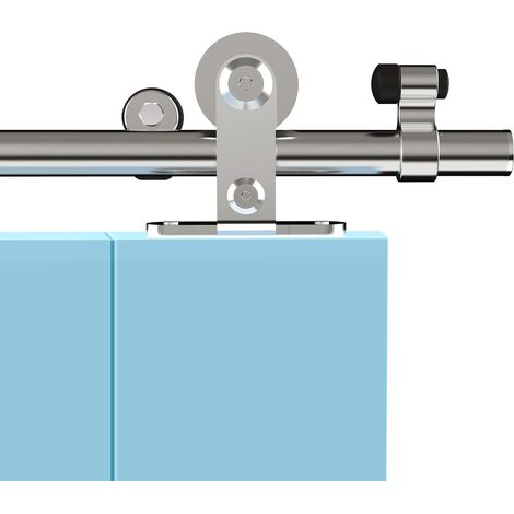 1.8M (6FT) Acier Inoxydable Rail Porte Coulissante, Quincailleri Kit de Rail Pour Porte en Bois Simple (1/5)