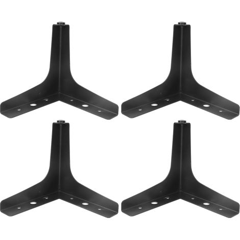 Ensemble de 4 pieds de meubles en fer forgé électroplaqué, adaptés aux canapés, tables de chevet et tables basses, 13 cm (1,8 mm d'épaisseur), noir.