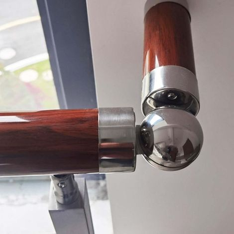 Set mit 2 50-mm-Handlauf-Kardanringverbindern aus Edelstahl, Handlaufrohrverbindern, Gelenkwinkel für Balustrade, Geländer, Handlauf (1/5)