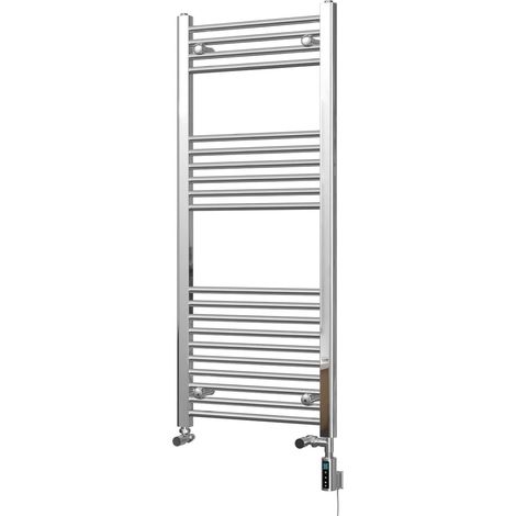 Zennor - Chrome Dual Fuel Towel Rail H1200mm x W500mm Thermostatic WIFI - Straight (1/3)
