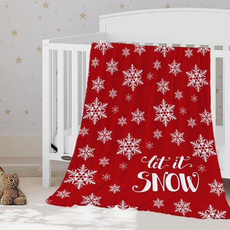 Couverture De Noël - Motif Flocon De Neige - En Polaire Douce Et Moelleuse - Pour Enfant Chambre Lit Canapé - 40 x 50 Pouces (1/5)
