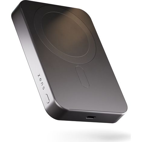 Power bank Zens Slim Qi2 in alluminio - Power bank magnetico da 10000 mAh compatibile con MagSafe e Qi2 (nero) (1/4)
