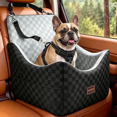 Siège Auto Chien, Extra Stable, pour Chiens de Petite à Moyenne Taille, Rembourrage en Mousse à mémoire de Forme,Housse Lavable,Coussin Double Face, pour siège arrière et siège Avant (1/5)