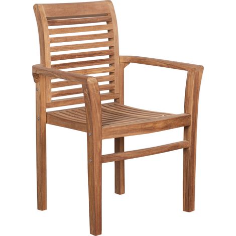 deVries Stapelsessel ""WOODIE-LAMELLE"" aus Teakholz Gartenstuhl 63 x 52 x 92 cm