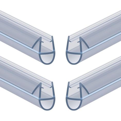 Joint de Douche pour Paroi en Verre, 30CM 4PCS Barrière de Douche, Joint Porte Douche pour Vitre 4-6mm, Joint d'Étanchéité Cabine Douche Barrière Pliable, PVC Extra-épais (Transparent) (1/5)