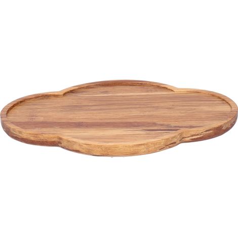 Plateau en bambou style japonais, plat de service pour thé et nourriture, accessoire de cuisine, forme irrégulière. (1/5)