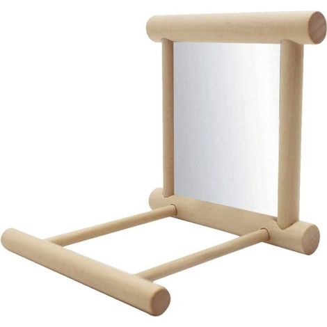 POPETPOP - Miroir en bois pour perroquets calopsittes - Jouet amusant pour petits oiseaux - Accessoires d'escalade pour perroquets