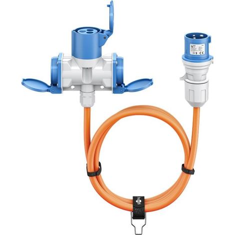 Goobay Cavo Adattatore CEE Arancione 10 metri Camping