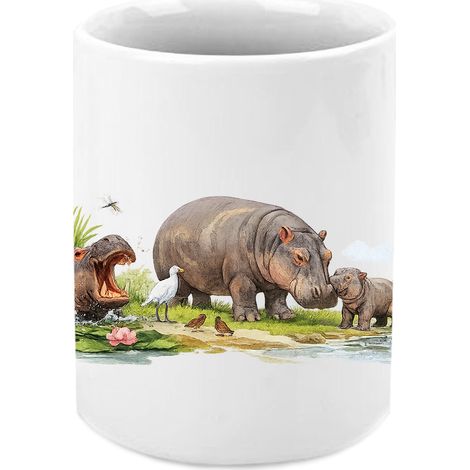 Pot à crayons en céramique hippopotames Cbkréation (1/2)