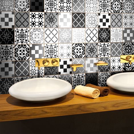 Sticker Mural Carrelage adhésif Cuisine Salle de Bain - 60 STICKERS CARRELAGES AZULEJOS PEDRO - 60stickers10x10cm (1/5)